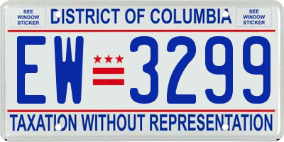 DC license plate EW3299