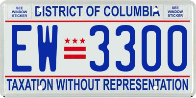 DC license plate EW3300