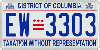 DC license plate EW3303