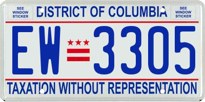 DC license plate EW3305