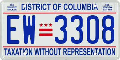DC license plate EW3308