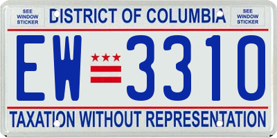 DC license plate EW3310