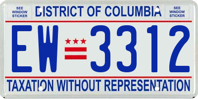 DC license plate EW3312