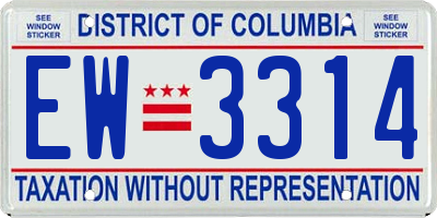 DC license plate EW3314