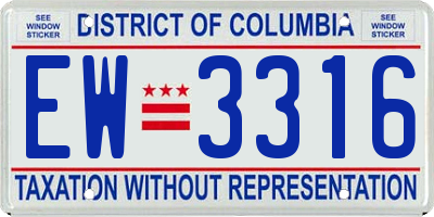 DC license plate EW3316