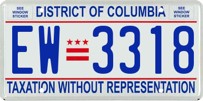 DC license plate EW3318