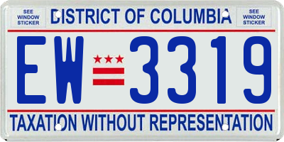 DC license plate EW3319