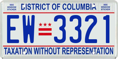 DC license plate EW3321