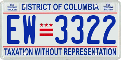DC license plate EW3322