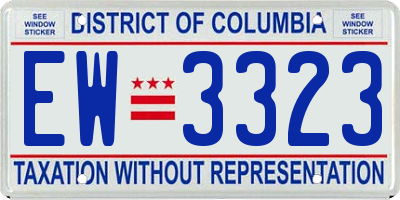 DC license plate EW3323