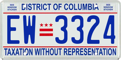 DC license plate EW3324