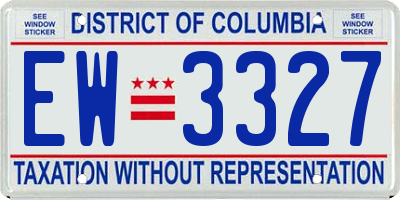 DC license plate EW3327