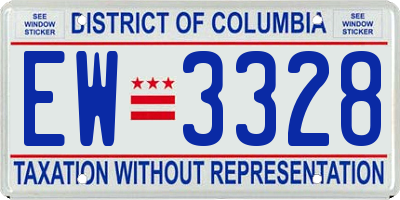 DC license plate EW3328