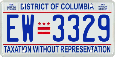 DC license plate EW3329