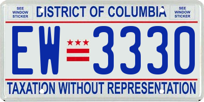DC license plate EW3330