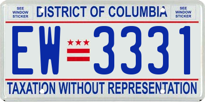 DC license plate EW3331