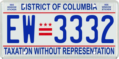 DC license plate EW3332