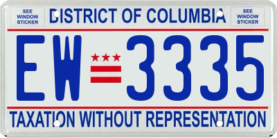 DC license plate EW3335