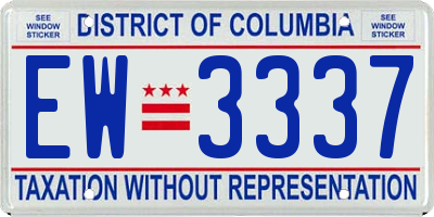 DC license plate EW3337