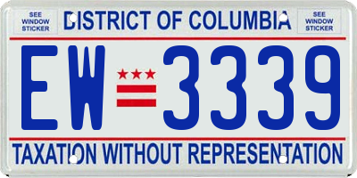 DC license plate EW3339