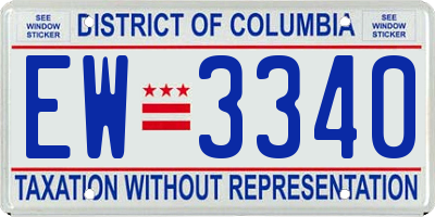 DC license plate EW3340