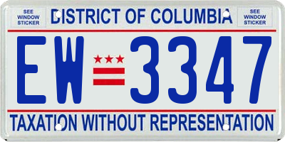 DC license plate EW3347