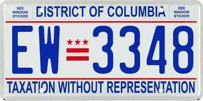 DC license plate EW3348