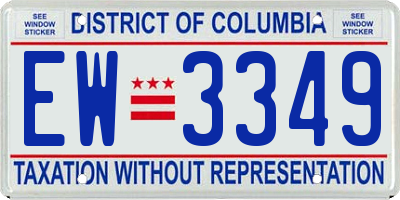 DC license plate EW3349