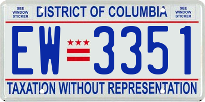 DC license plate EW3351