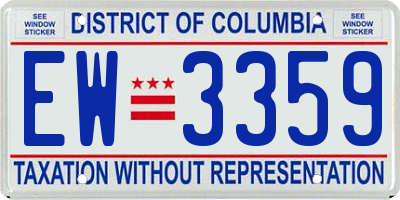 DC license plate EW3359
