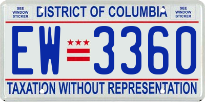 DC license plate EW3360