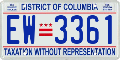 DC license plate EW3361