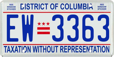DC license plate EW3363