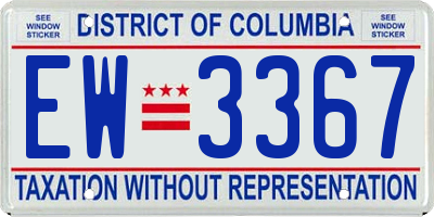 DC license plate EW3367