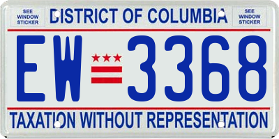 DC license plate EW3368