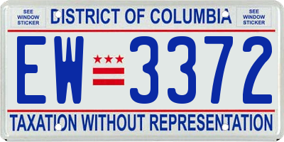 DC license plate EW3372