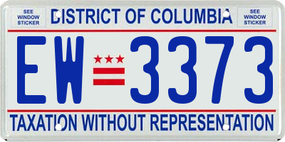 DC license plate EW3373