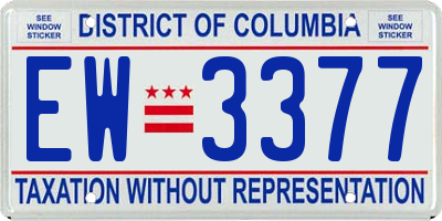 DC license plate EW3377