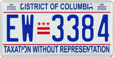 DC license plate EW3384