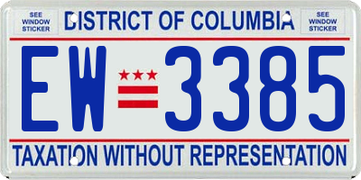 DC license plate EW3385