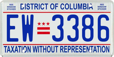 DC license plate EW3386