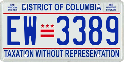 DC license plate EW3389