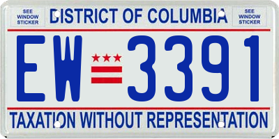 DC license plate EW3391