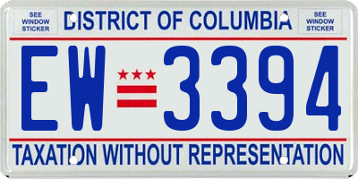 DC license plate EW3394