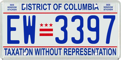 DC license plate EW3397