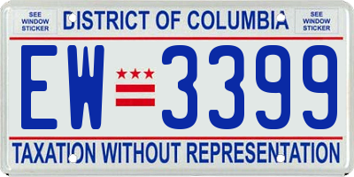 DC license plate EW3399