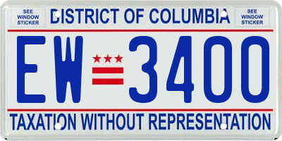 DC license plate EW3400