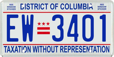 DC license plate EW3401