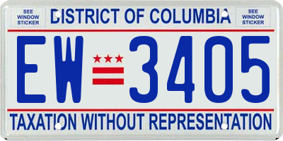 DC license plate EW3405