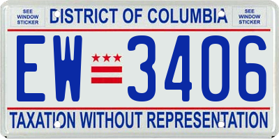 DC license plate EW3406